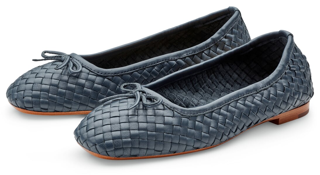 Ballerine femme tressée Bleu foncé