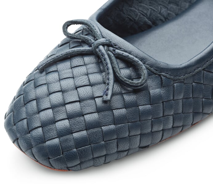 Ballerine femme tressée Bleu foncé, vue détaillée