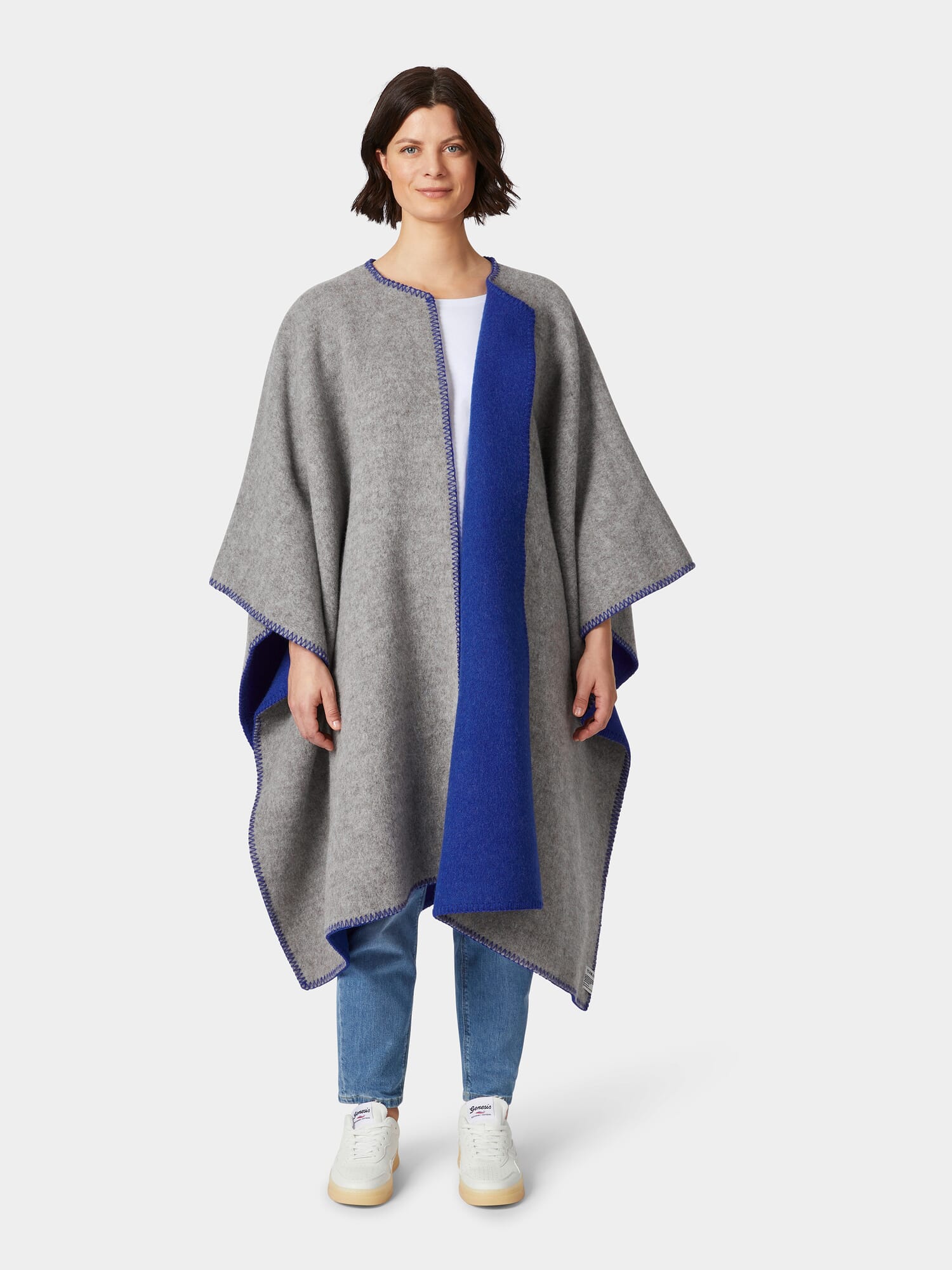 【タグあり】Na.e Wool Poncho グレー Zara Alpaca Wool Blend Scarf Cape Coat ZW Collection Grey M Medium