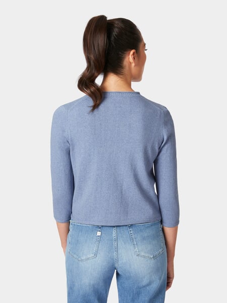 Cardigan pour femme Bleu clair, présenté sur un modèle