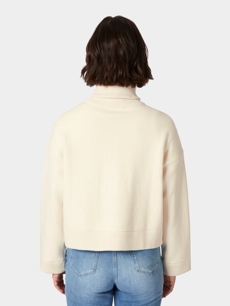 Women's Hip-Length Jacket Natural white, presented on a model