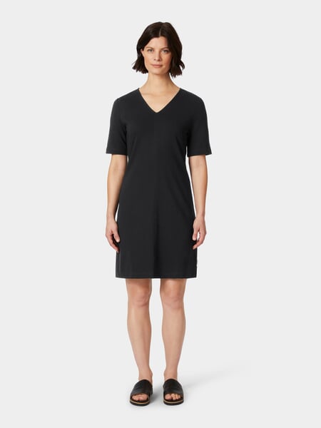 Damen-Jerseykleid Schwarz, Tragebild