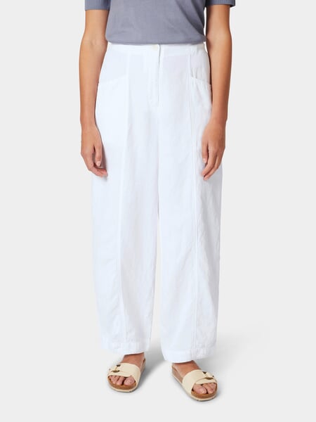 Pantalones de tela para mujer Blanco, Tragebild