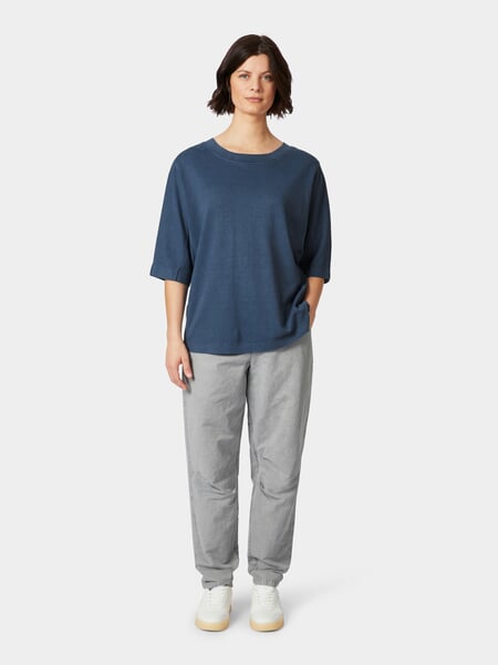Dames-T-shirt met halflange mouwen Blauw, gepresenteerd op een model