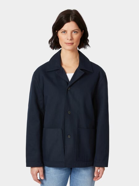 Women's Unlined Jacket Dark blue, presented on a model