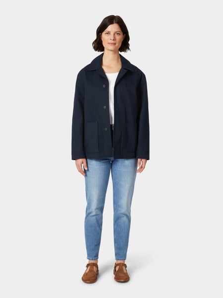 Women's Unlined Jacket Dark blue, presented on a model
