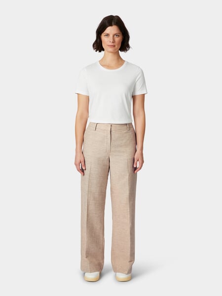 Women's Marlene Pants Beige melange, presented on a model