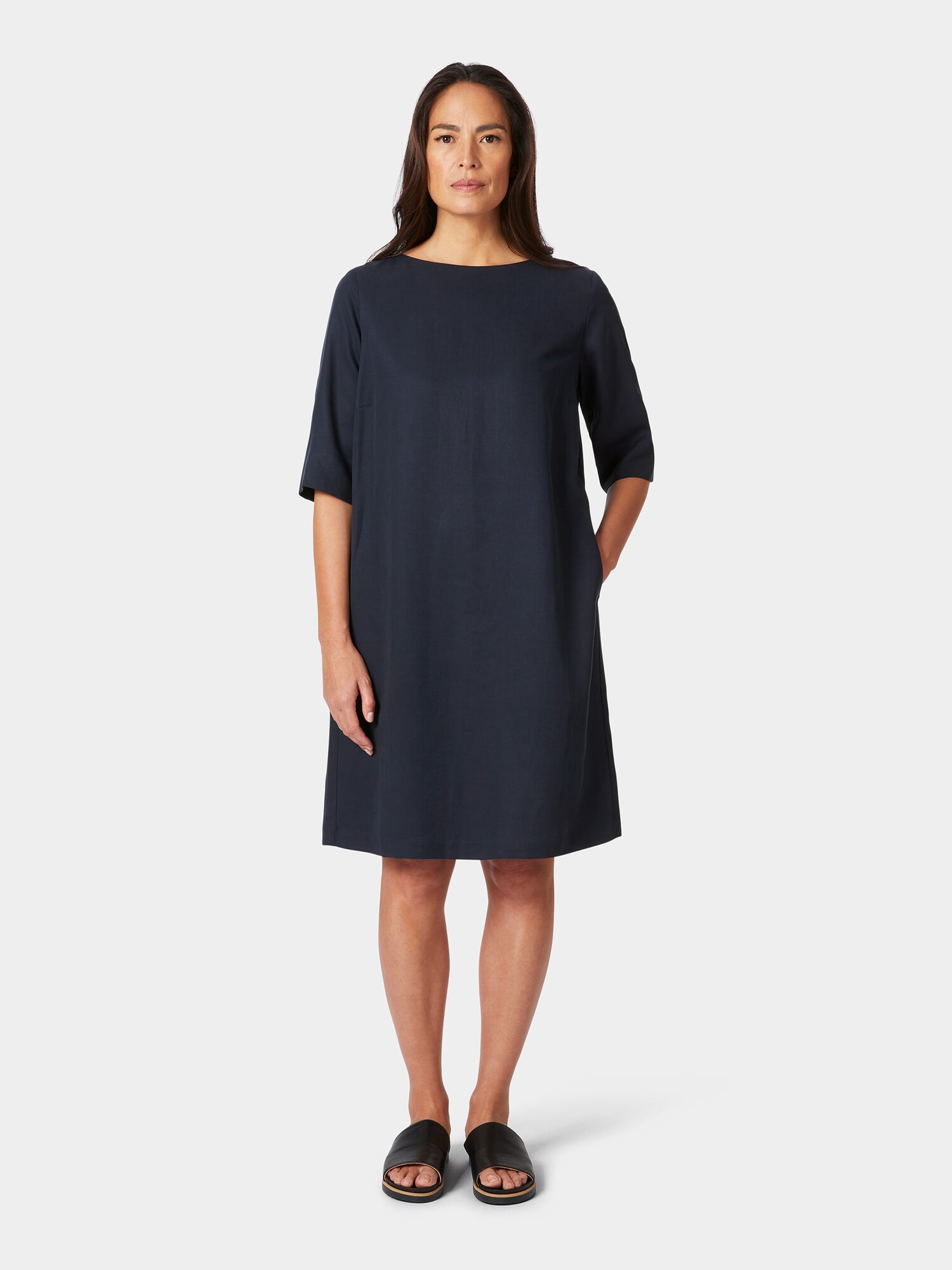 Ladies dress half sleeve, Dark blue | Manufactum