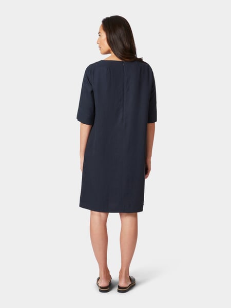 Women's Short-Sleeve Dress Dark blue, presented on a model