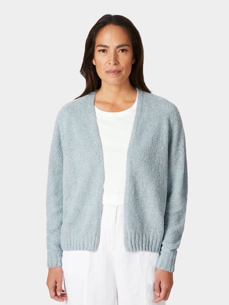 Women’s Cardigan Light blue, presented on a model