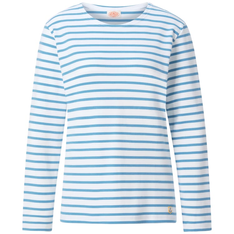 Women's Sailor Shirt, White and Light Blue