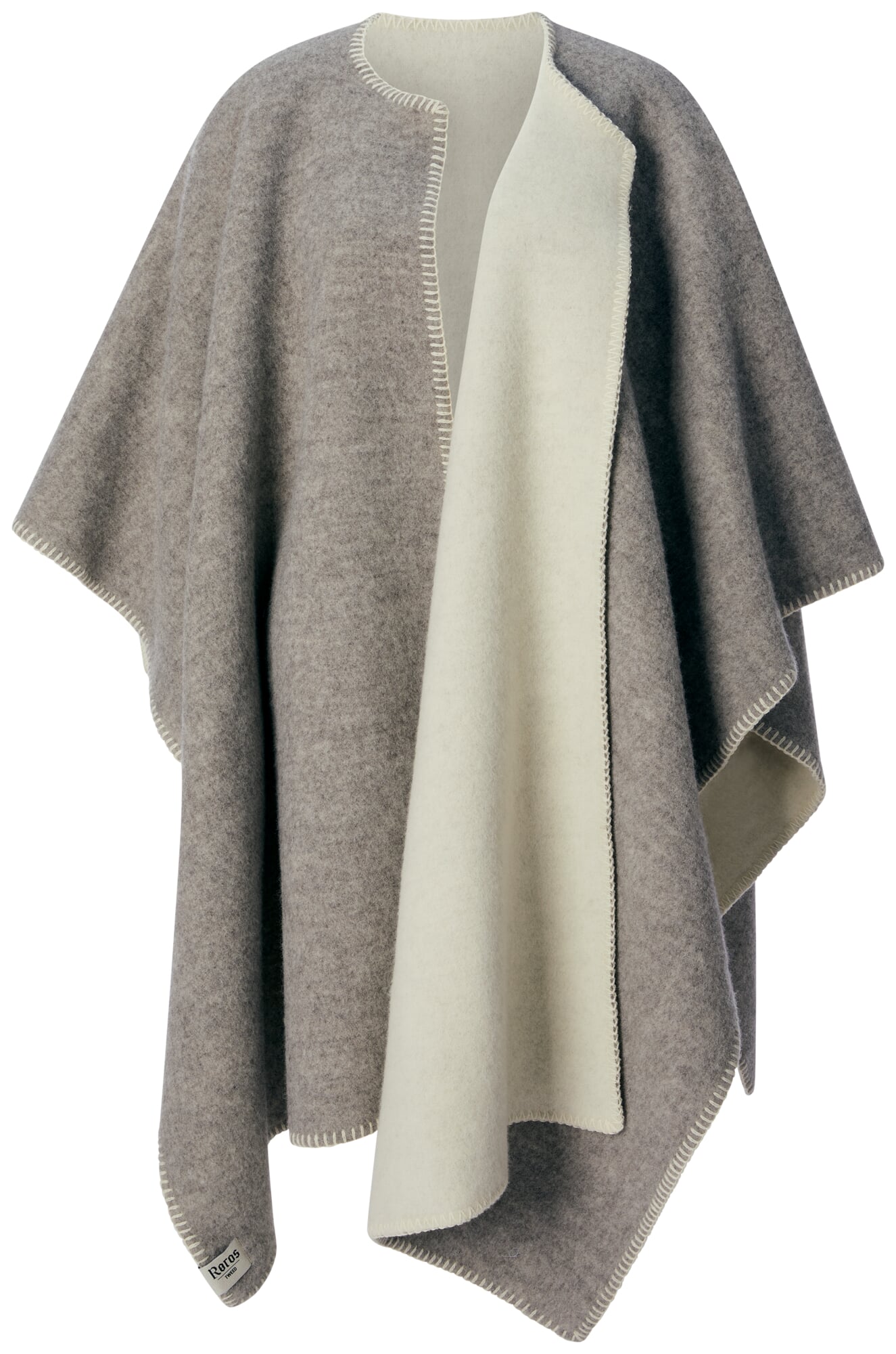 Norwegian long poncho lambswool, Gray-Nature | Manufactum