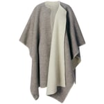 Norwegischer Poncho Lammwolle Grau-Natur