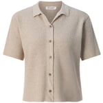 Ladies knitted polo buttoned Natural