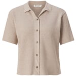 Ladies knitted polo buttoned Natural