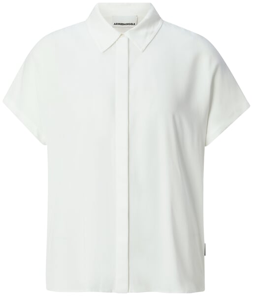 Chemisier femme à manches courtes Blanc cassé