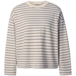 Ladies sweatshirt striped Cream-grey