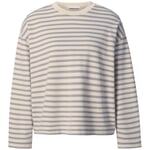Stribet sweatshirt til kvinder Flødegrå