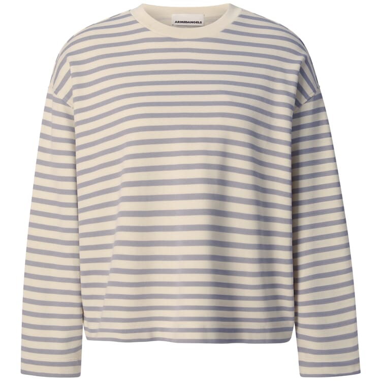 Sweat-shirt à rayures pour femme, Crème-gris