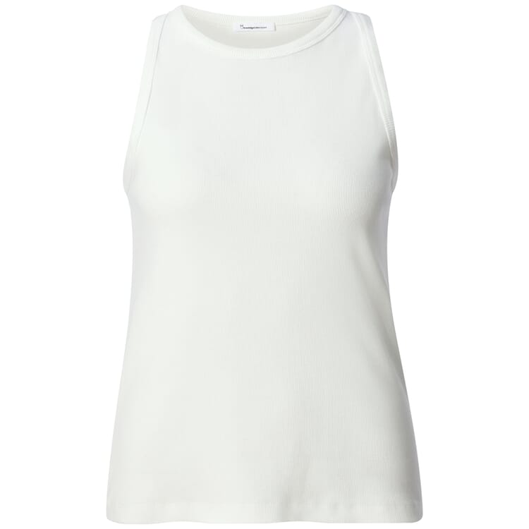 Top pour femme double côte, Blanc naturel
