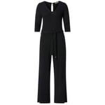 Jumpsuit piqué til damer Sort