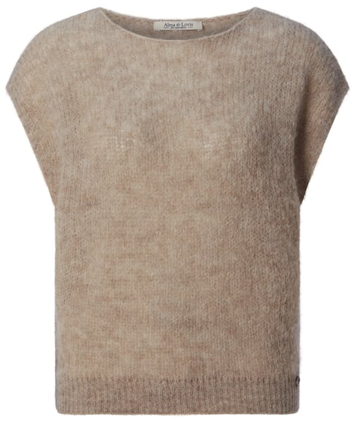 Strikket vest til kvinder Beige