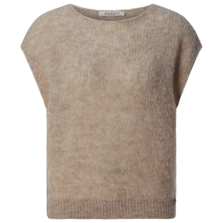 Strikket vest til kvinder, Beige