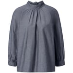 Dame-slipbluse i chambray Medium blå