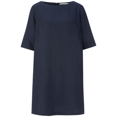 white christmas dresses House of S Women's Navy & White Checkered Midi Dress | A-Line Cotton Dress  with Half Sleeves | Casual & Office Wear Western Outfit