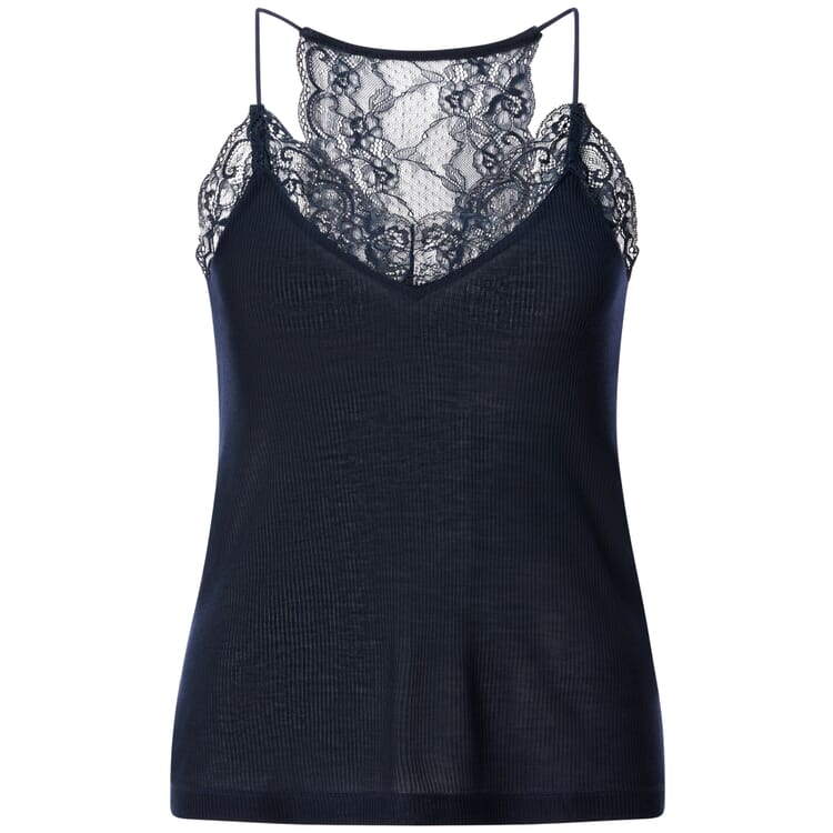 Dames kanten top, Donkerblauw