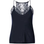 Top de encaje para mujer Azul oscuro