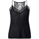 Top de encaje para mujer Negro
