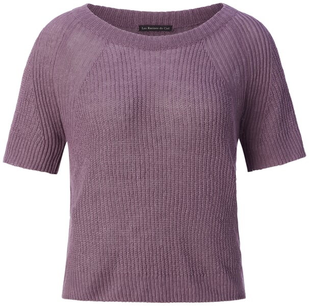 Damesgebreid shirt met halflange mouwen van linnen Sering