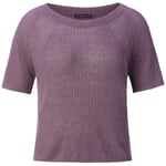 T-shirt femme en maille demi-manches lin Lilas