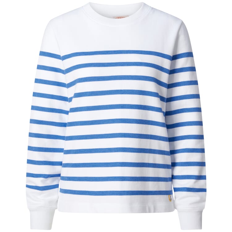 Women's Sweatshirt, White-Blue