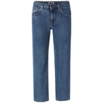 damesjeans met rechte pijpen". Medium blauw