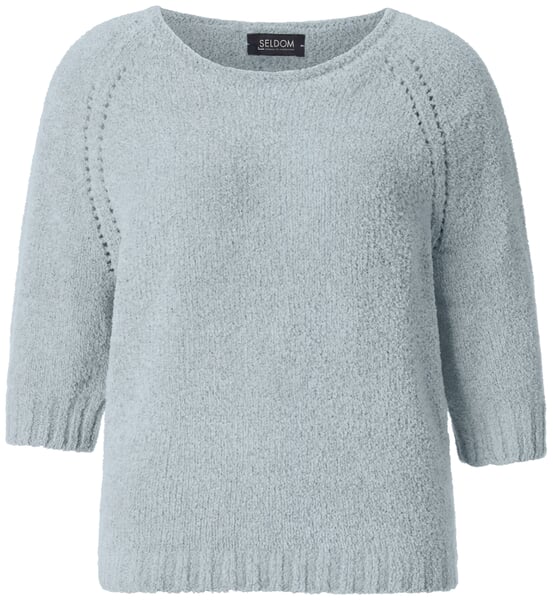 Damen-Strickshirt Halbarm Hellblau