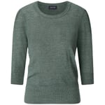 Camisa de punto de señora manga tres cuartos Verde melange