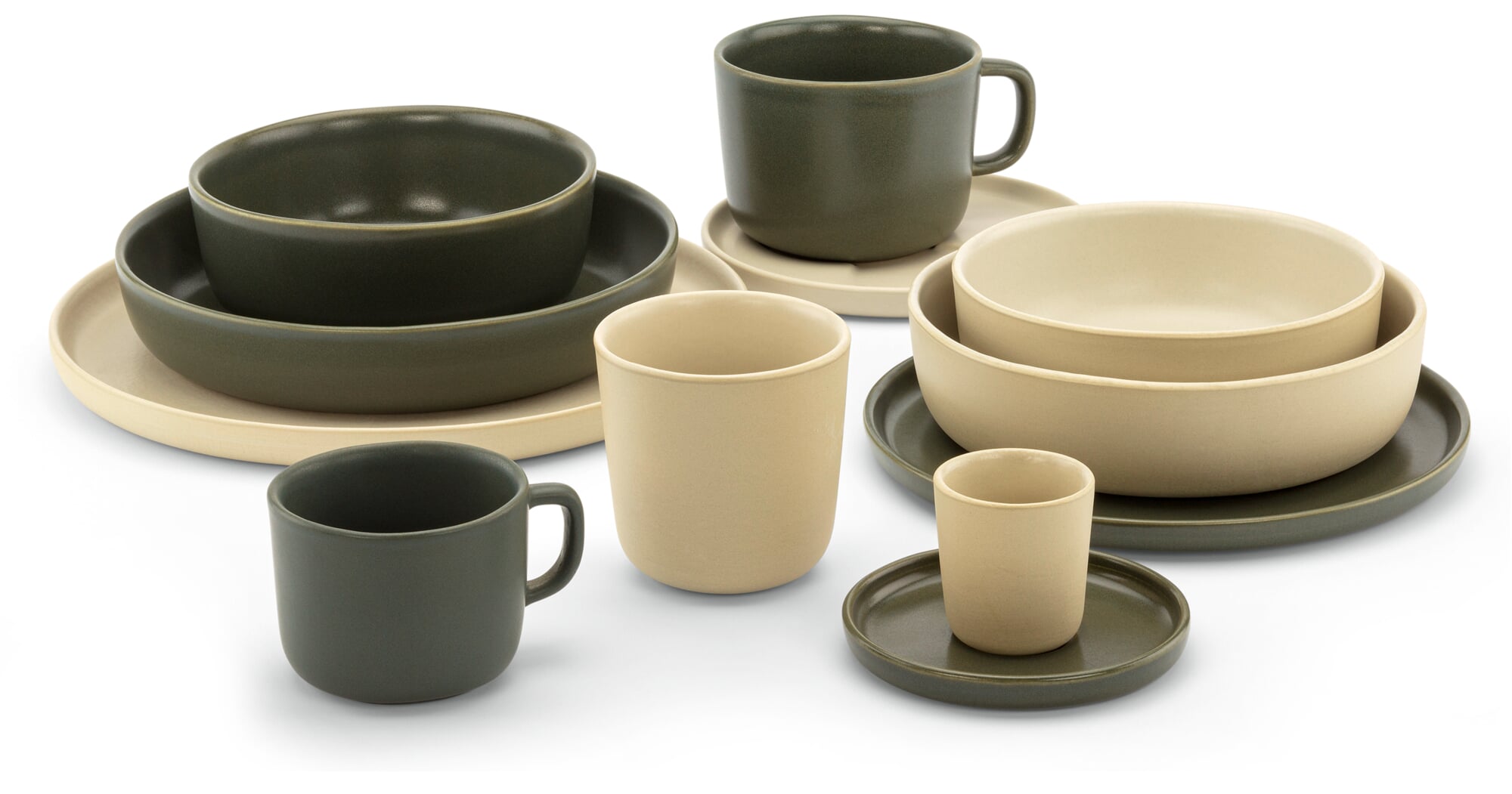 Modulare Untertasse, Natur-Beige, (2 Stück)
