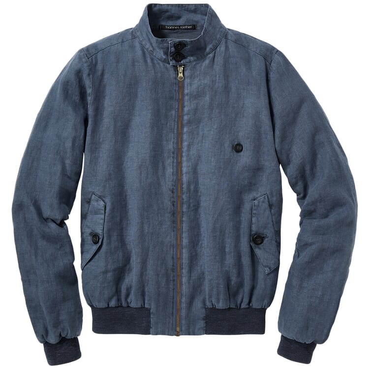 Linnen blouson voor heren, Medium blauw