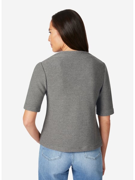 Pull-over en maille à manches courtes pour femme Gris chiné