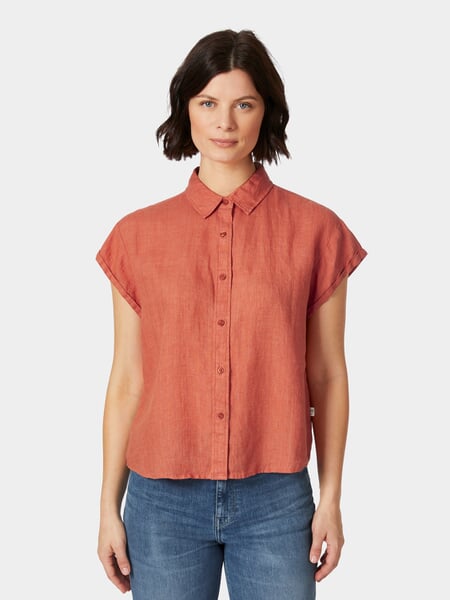 Damenbluse Kurzarm Orange