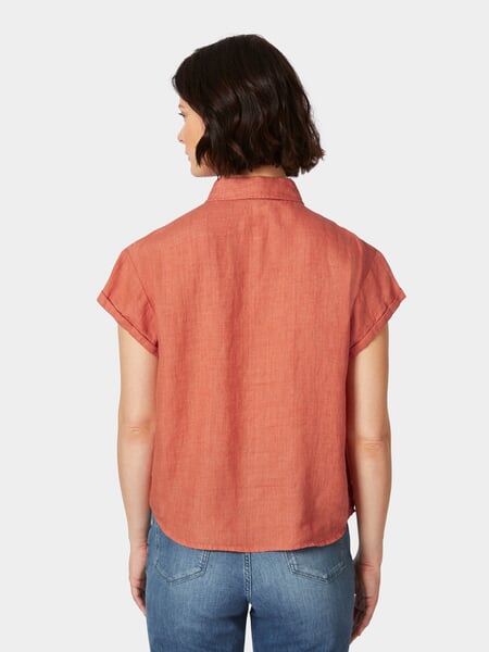 Damenbluse Kurzarm Orange