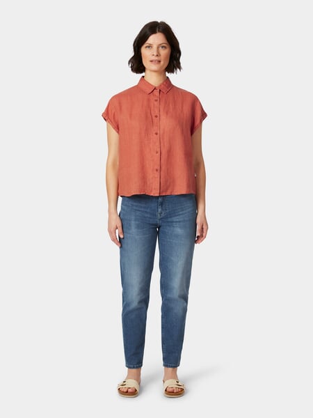 Damenbluse Kurzarm Orange