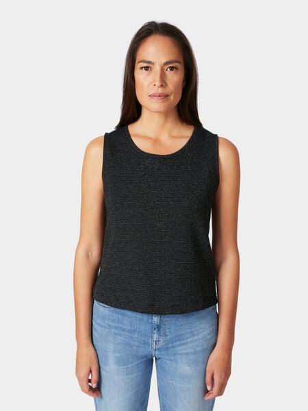 Top da donna con paillettes Nero