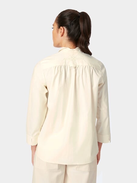 Damebluse med 3/4-ærmer Naturlig hvid