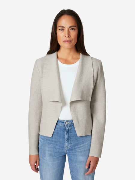 Ladies cardigan Natural white, presented on a model