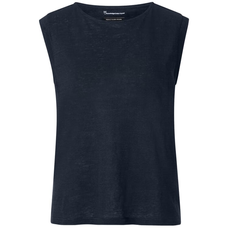 Linnen topje voor dames, Donkerblauw