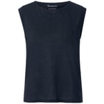 Top da donna in lino Blu scuro
