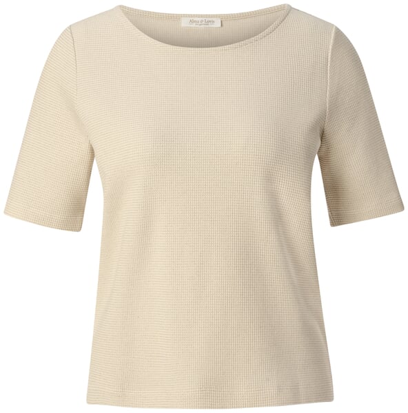 Ladies glitter shirt short sleeve Natural